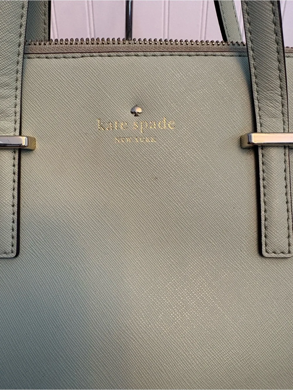 Kate Spade Mint Green Leather Satchel Crossbody Bag